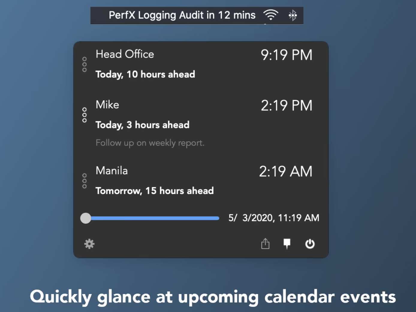 Clocker's calendar/month view
