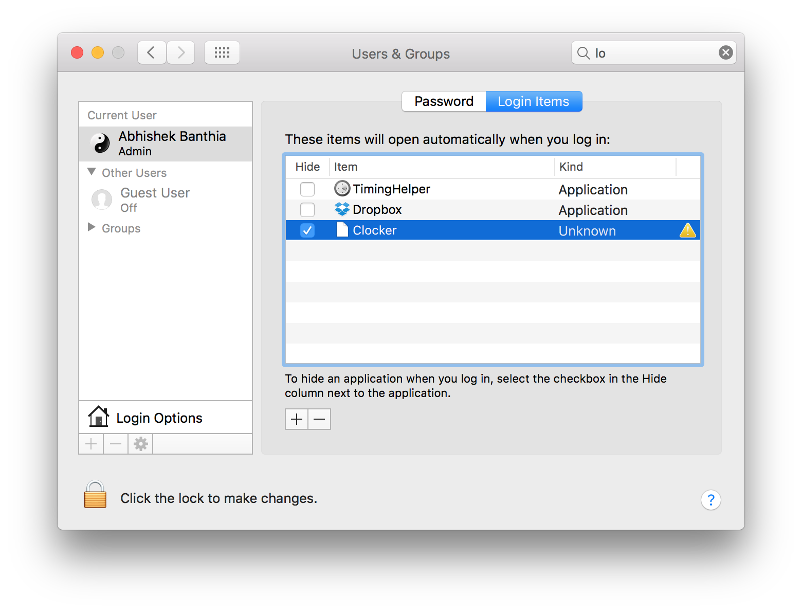 Clocker - How to start app at login?